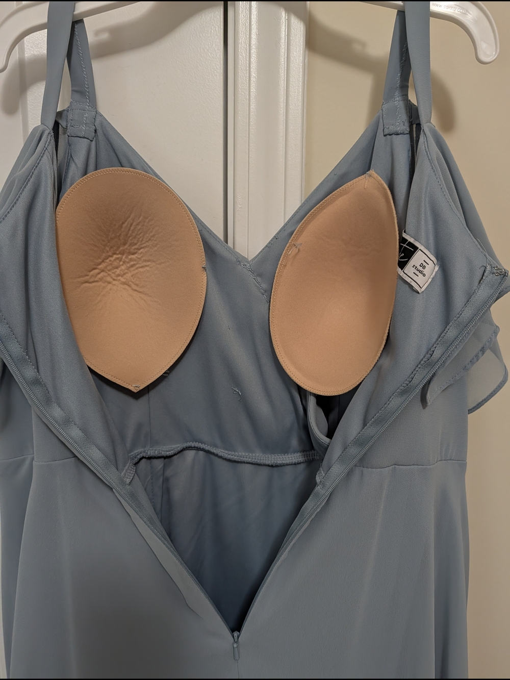 Soft Blue Ruffle High-Low Spaghetti Strap Dress - Picture 5 of 6